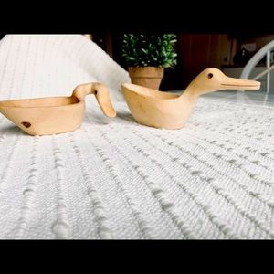 2 Wooden Duck Bowls/Boho